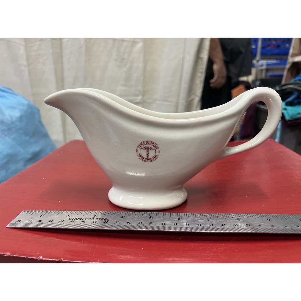 Vintage United States Army‎ Medical Department Gravy Boat by Sterling China